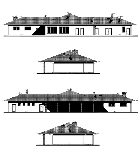 elewacje budynku gospodarczego - projekt