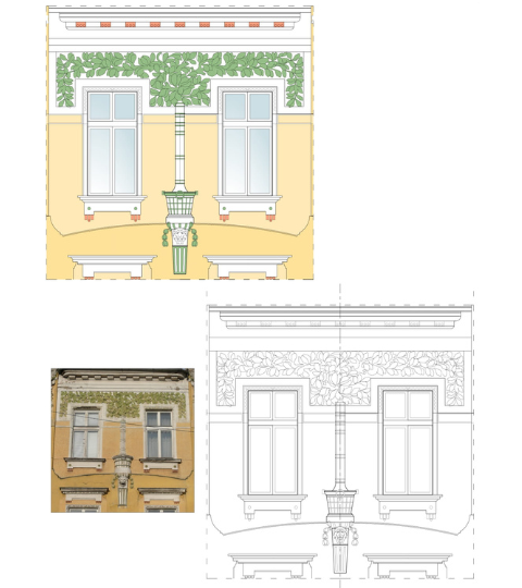 detal elewacji II piętra - projekt