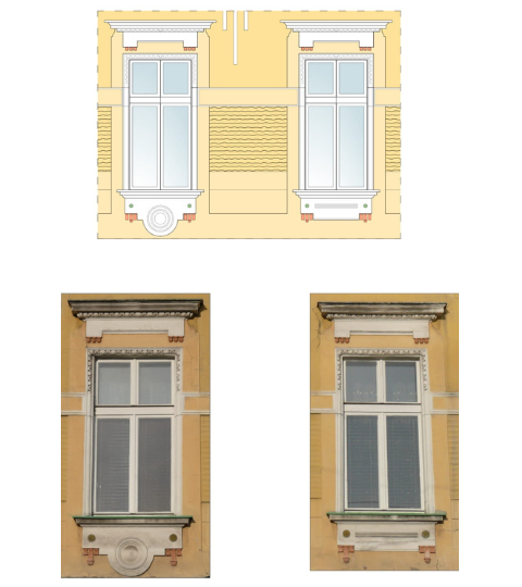 detal elewacji I piętra - projekt